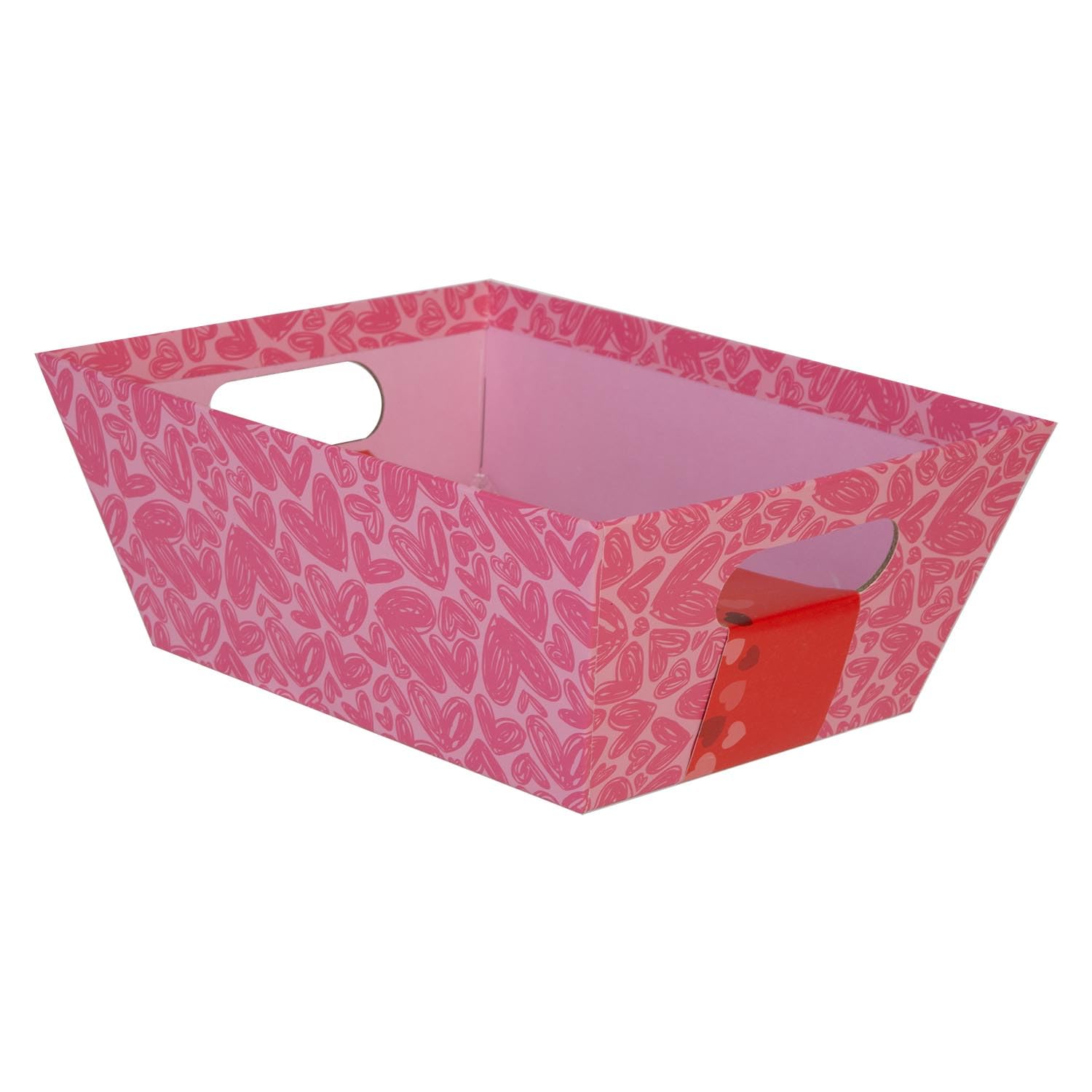 VFM e-Store - Valentine's Hamper Baskets for Gifts Empty Mini Set - Pink 9cm X 23cm Decoration Hamper Basket for Someone Special Baskets Empty,