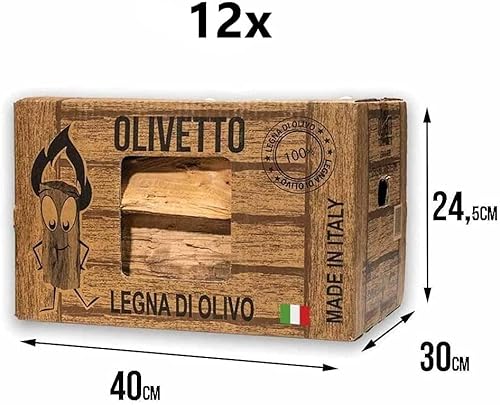 Olivetto - Legna da Ardere di Ulivo in Scatola per...