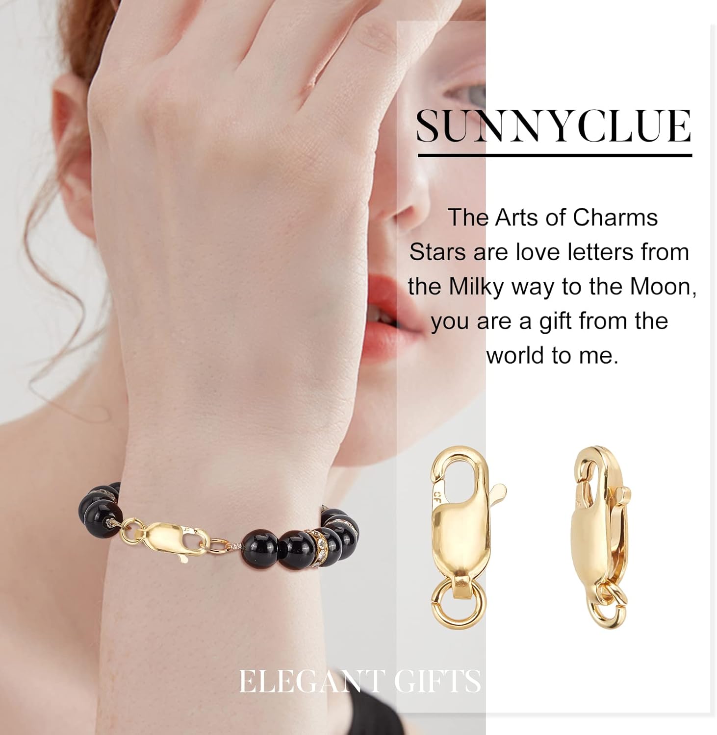 SUNNYCLUE 1 Box 4Pcs Real 1/20 14K Gold-Filled Lobster Claw Clasp with Open Jump Ring 10mm Lobster Clasps Bead Jewellery Findings for Beginners DIY Necklace Jewelry Making Crafts Supplies, Golden - Image 5