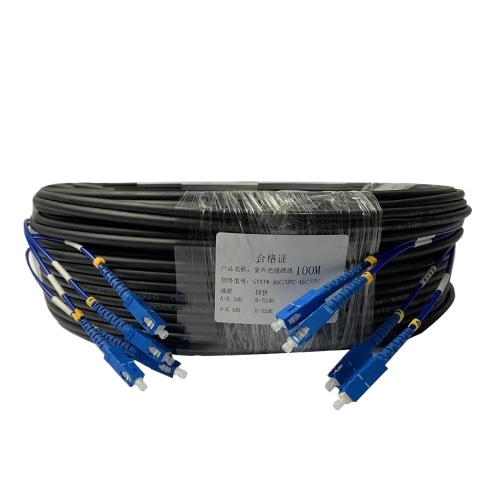 Câble optique blindé SC UPC, monomode, 2 cœurs, 4 cœurs, 6 cœurs, 8 cœurs, 12 cœurs, GYXTW, extérieur, fibre optique dure non douce, 100 mètres (12 cœurs 12SC12SC)
