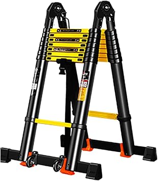OKUOKA Ladders,Stairs Telescoping Ladder - Portable Multi-Purpose Folding A-Frame Ladder with Hinges, for Home Loft Office, Load 330 Lbs