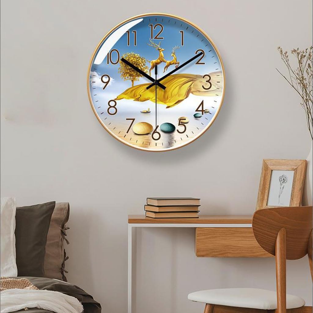 Orologio da parete Orologio da parete al quarzo silenzioso con secondi di spazzata Orologio nordico for la casa, la camera da letto e il soggiorno Reloj De Pared(B)