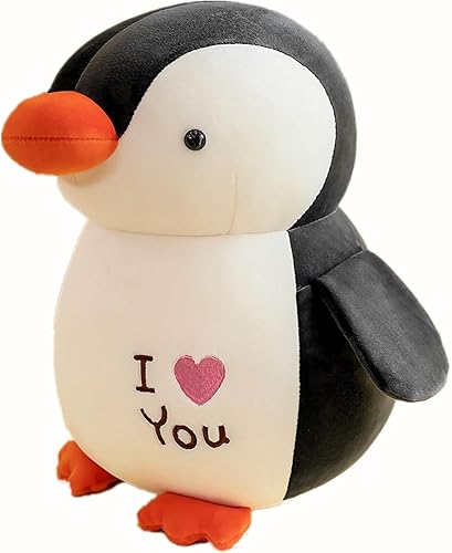AUCOOMA Juguetes de peluche de pingüino de 9.8 pulgadas, muñecas de pingüino de felpa para niños, color negro