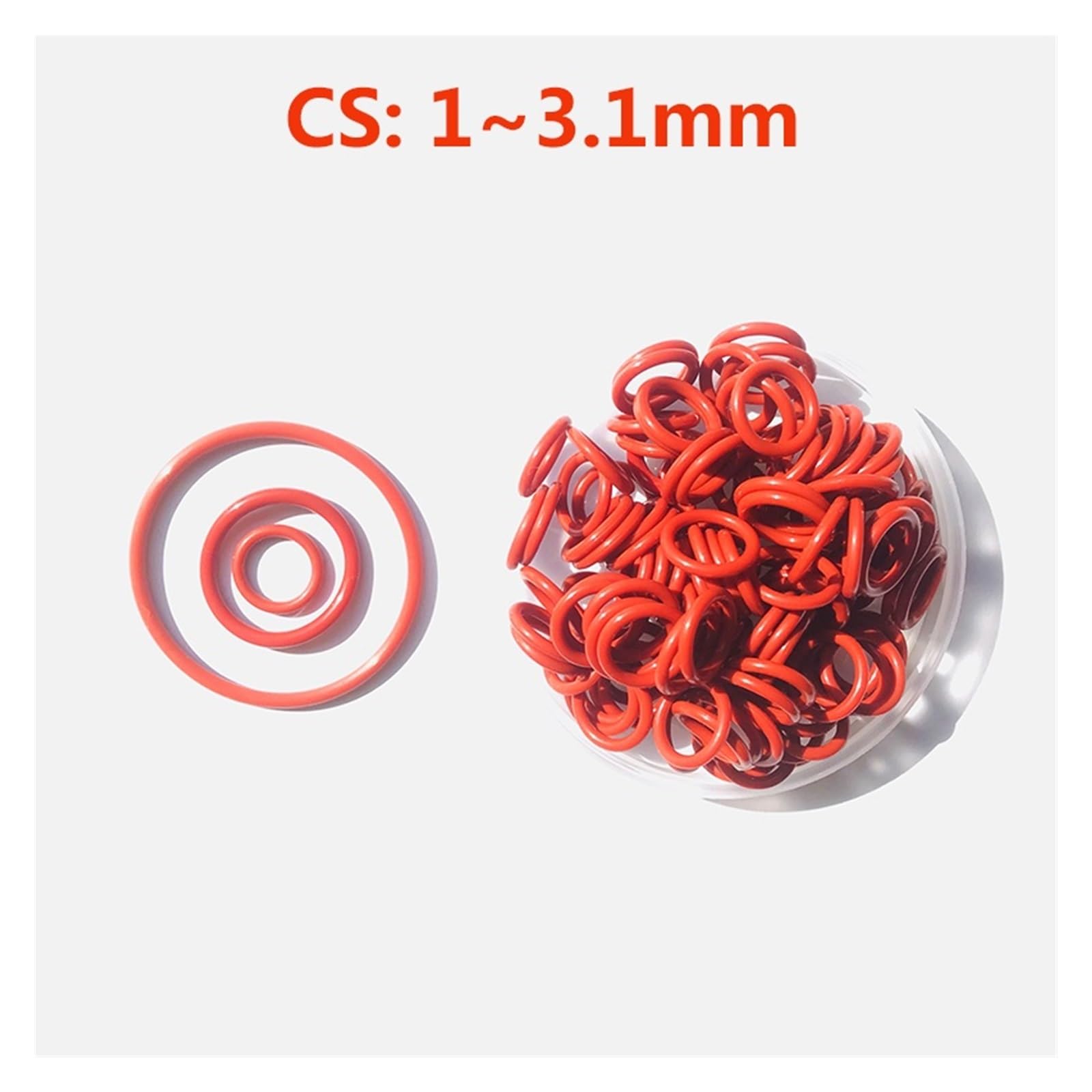 Junta Tórica De Silicona Roja CS 3,1mm, Juntas Tóricas Plomería, Arandela Sellado Aislada Impermeable, 20/50/100 Uds | 100pcs,OD 18mm CS 3.1mm