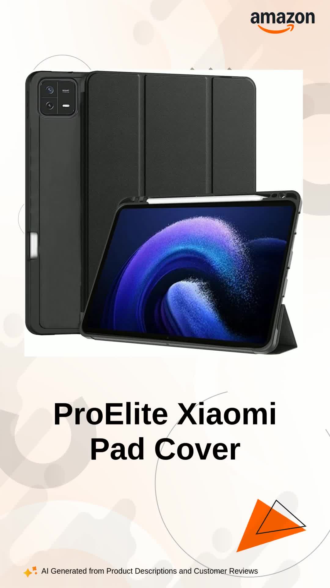 Xiaomi Pad 6 8GB+128GB フィルムカバー ProElite Cover for Xiaomi Mi Pad 6 Cover, Soft Flexible Flip Case
