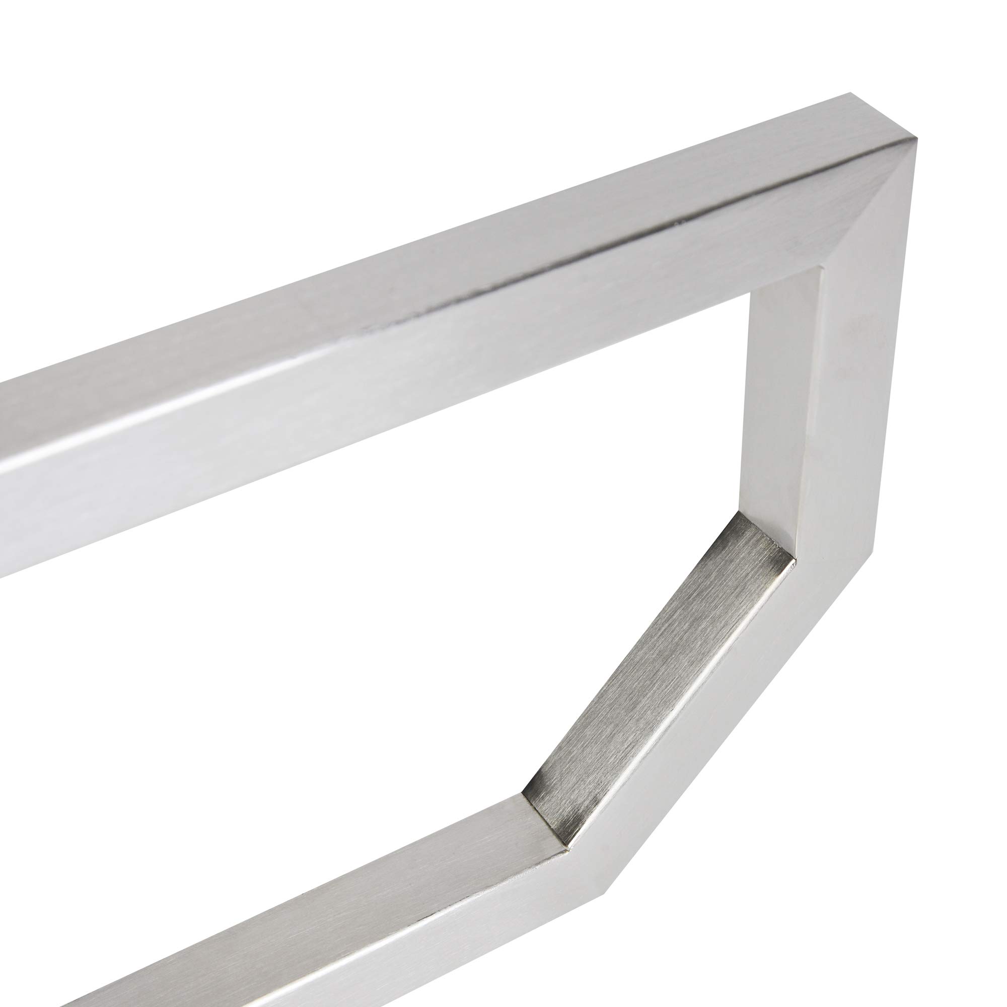 Montixx® Consola de pared y toallero, juego de 2 en forma pentagonal, de acero inoxidable, para soporte de lavabo/base para mesa de agua y lavabo, 33 cm x 15 cm