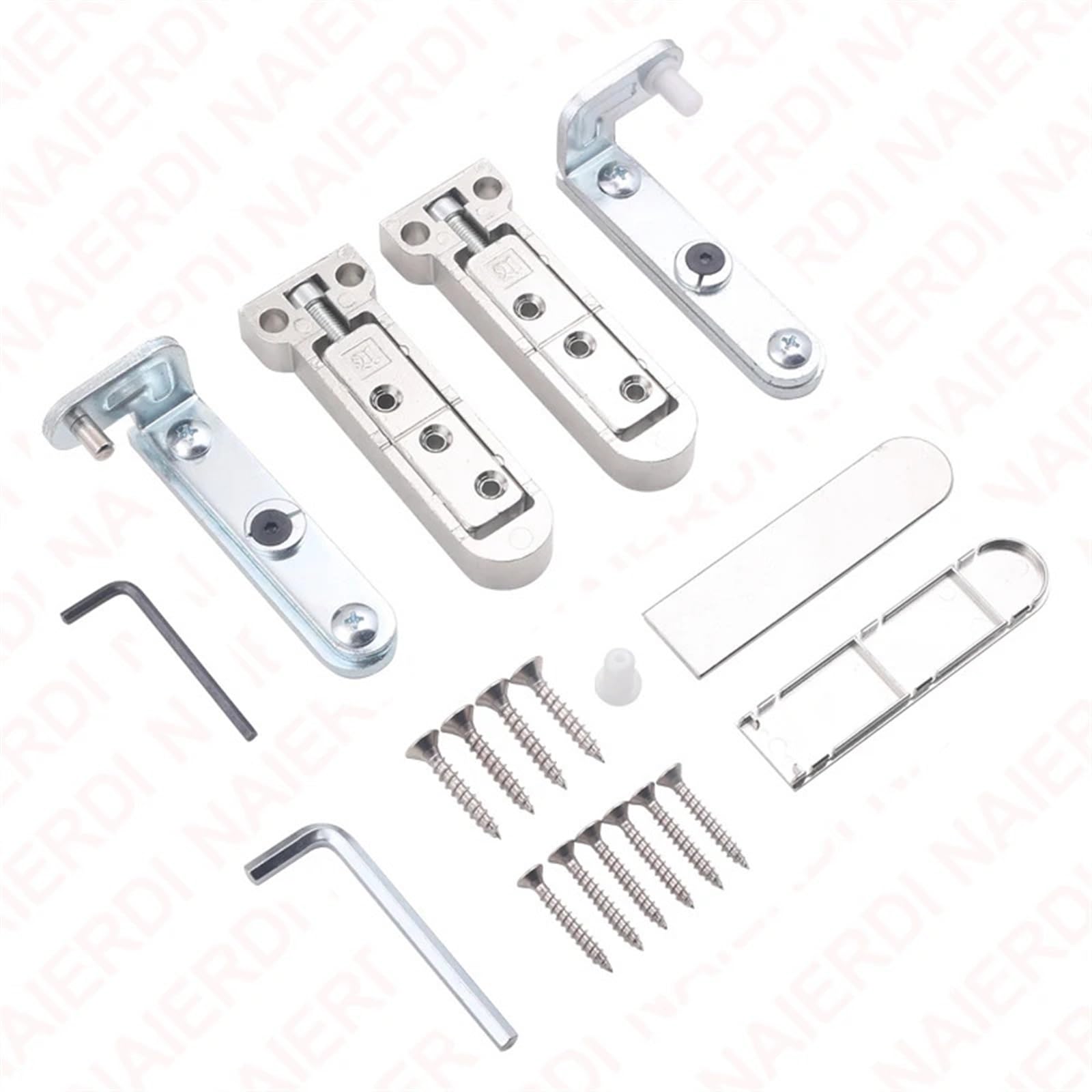 Charnière invisible 3D réglable en alliage de zinc robuste couleur argent pour meuble