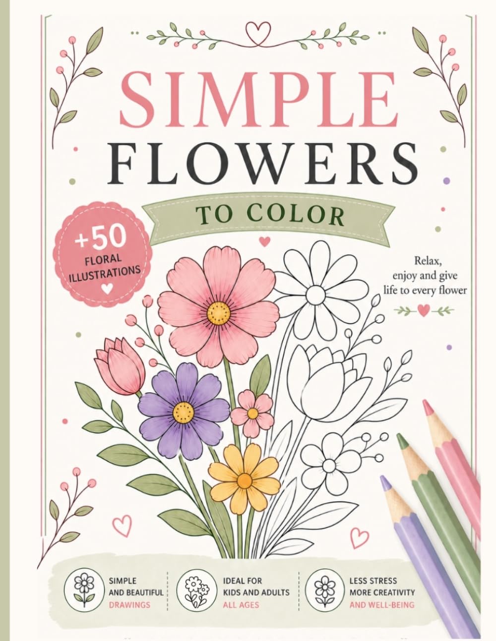 Simple Flower to Color: Your moment of calm and creativity