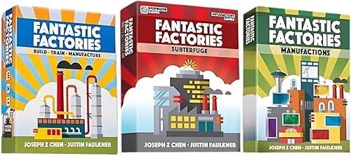 Fantastic Factories The Board Game Bundle juego básico manufacciones y expansiones de subterfugios 3 artículos
