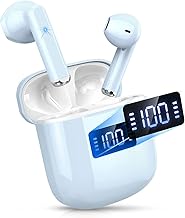Wireless Earbud, Bluetooth 5.3 Headphones with 4 Call Noise Cancelling HD Mic, Earphones with LED Display Charging Case, A...