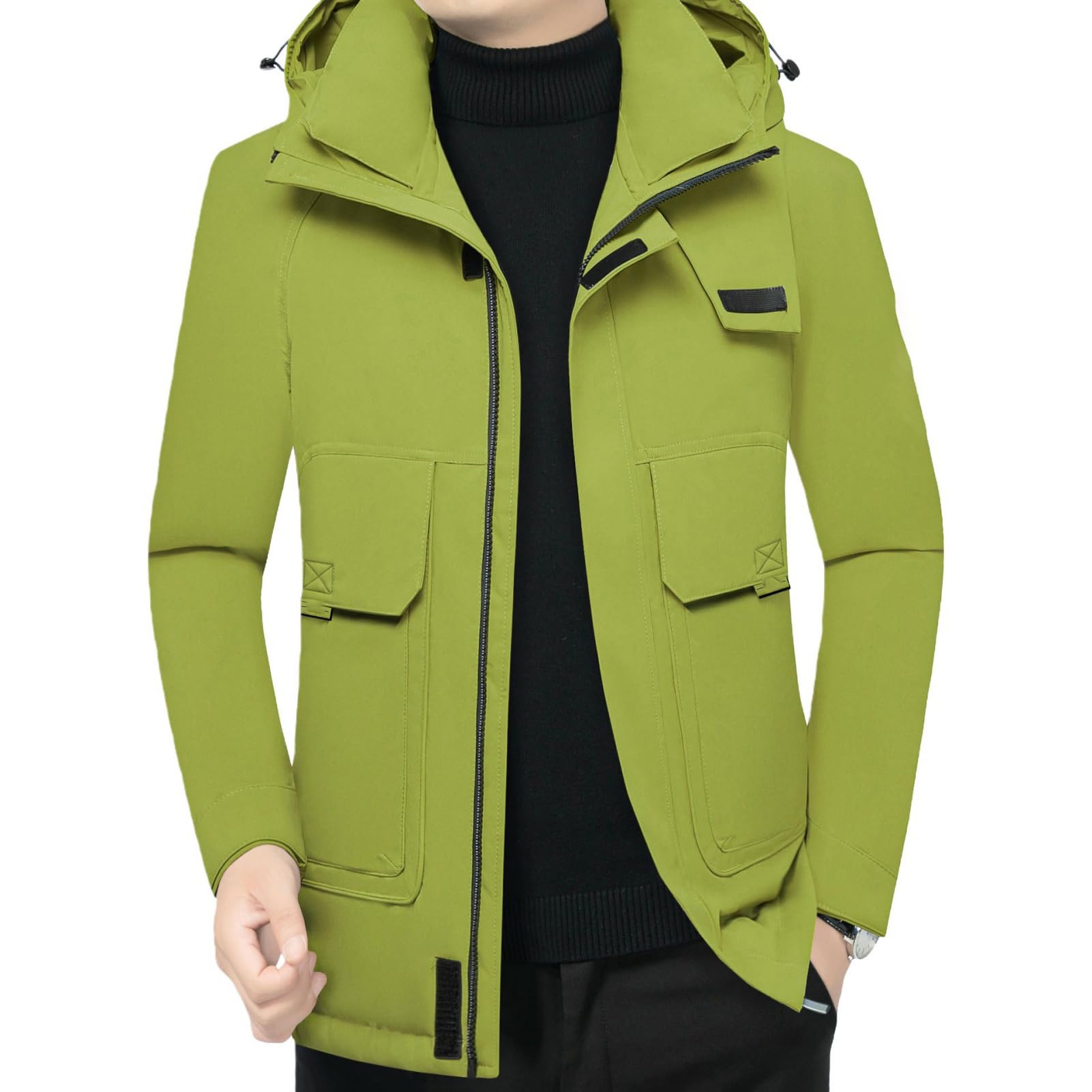 Chaqueta de plumón de montaña y ciudad para hombre abrigo con capucha 8
