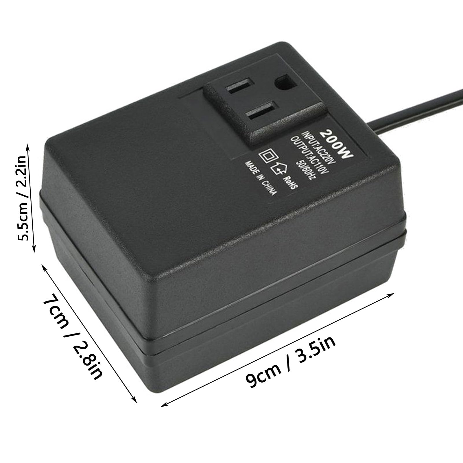 Przetwornica napięcia 220 V na 110 V Przenośny adapter podróżny o mocy 200 W Transformator mocy