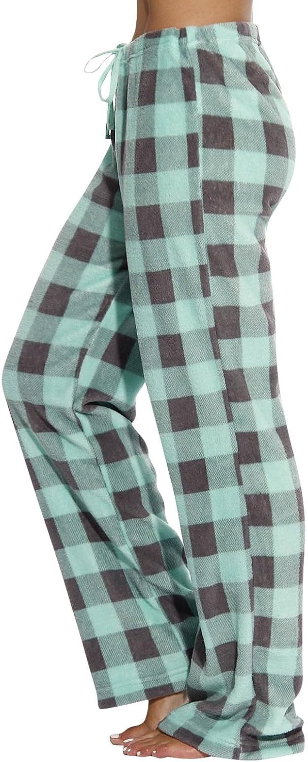 Womens Flannel Pajama Pant with Drawstring - Winter 2025 Warm Buffalo Plaid Pajama Pant - Soft Fleece Pjs Bottom