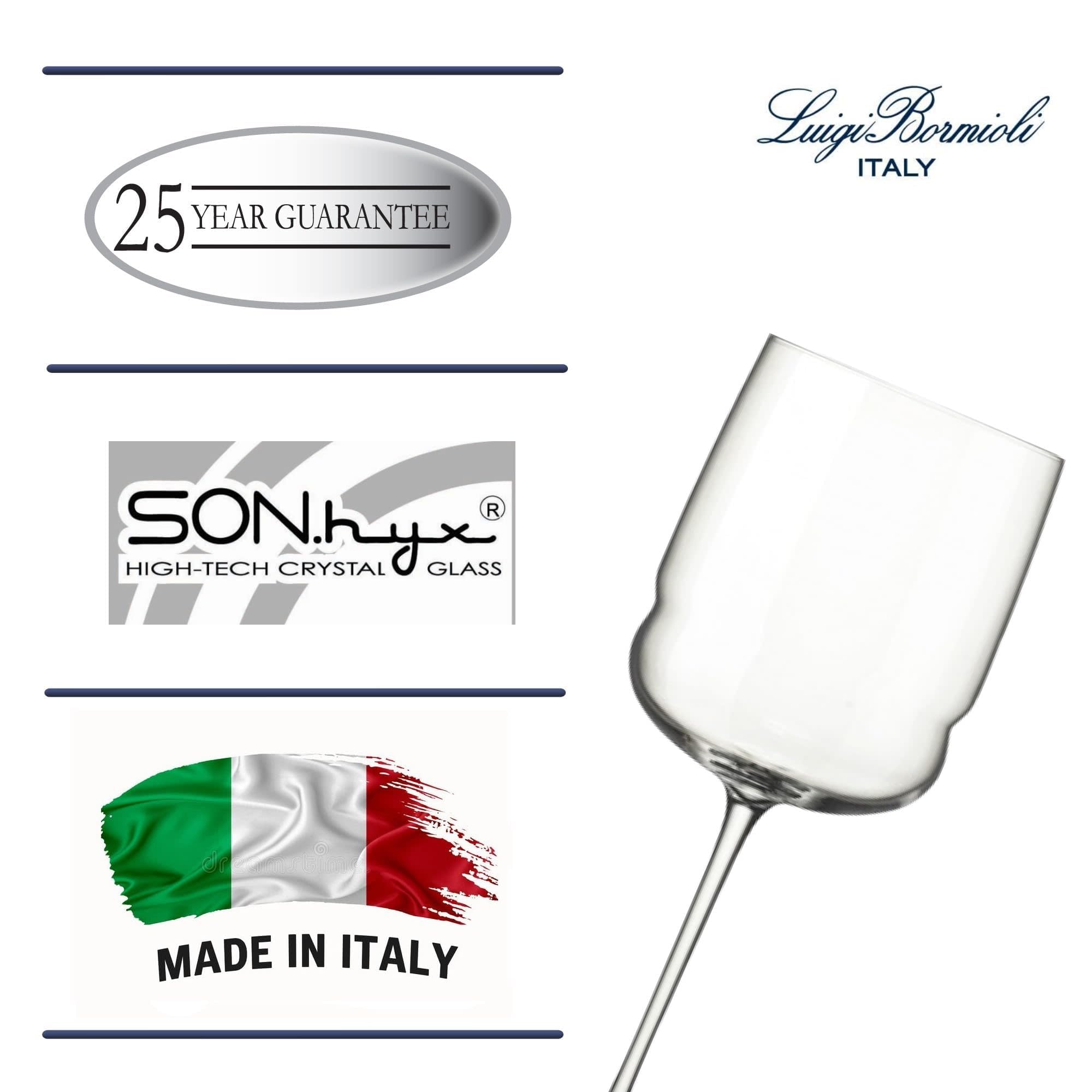 Luigi Bormioli Grandioso Cabernet/Merlot Weingläser, 625 ml, Titanverstärkter Stiel, aus SON-Hyx-Kristall, durchgängiges Design, hergestellt in Italien, spülmaschinenfest, 4 Stück