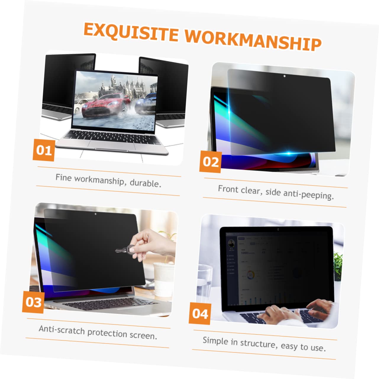 SHINEOFI 2 Piezas Protector de Pantalla de Privacidad para Instalación Antirreflejo Oleofóbico Protección de y Privacidad para Oficina y Uso Personal