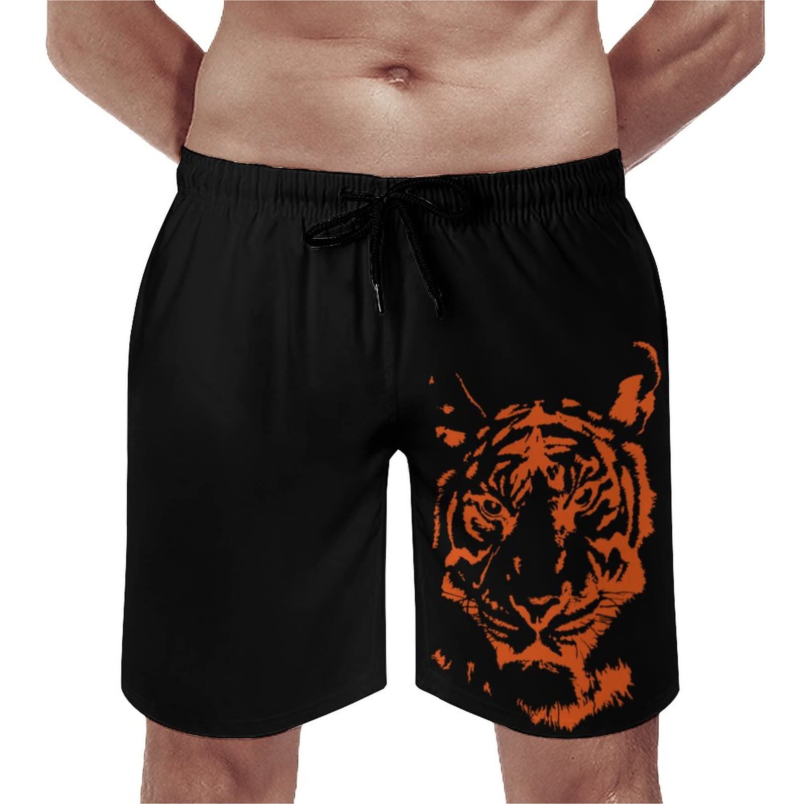 Amazon.co.jp: ショートパンツ 虎柄 トラ タイガー 寅虎 ビーチパンツ  