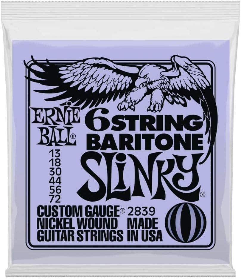 6-String Baritone Slinky Nickel Wound Electric Guitar Strings, 13-72 Gauge (P02839)