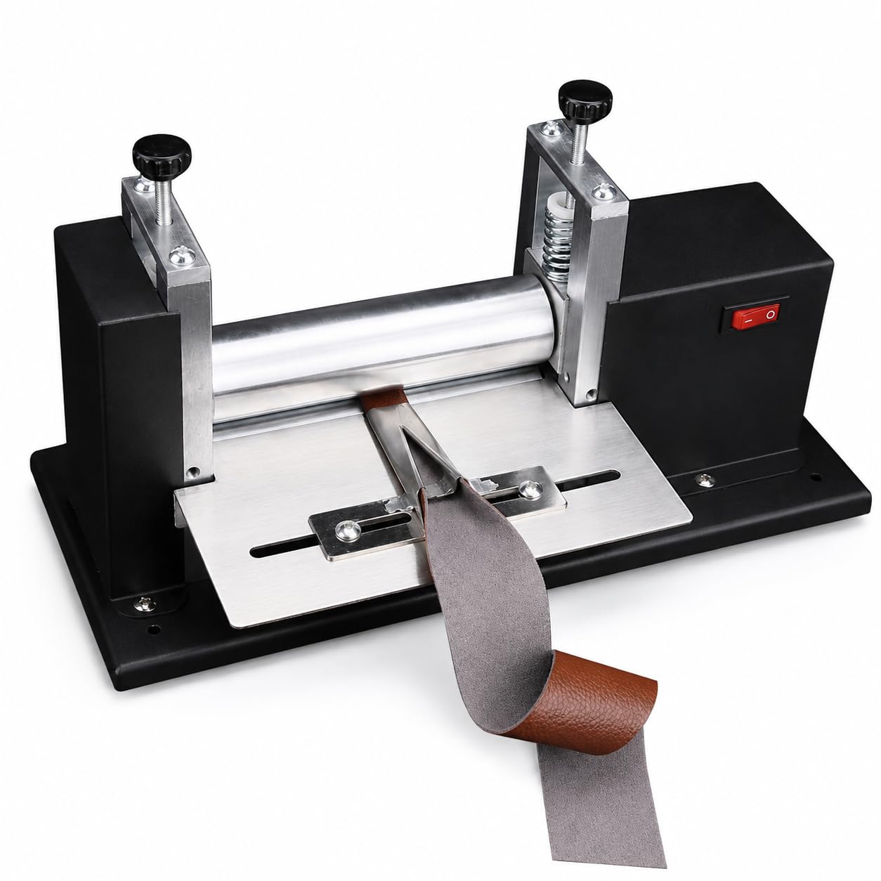 Máquina eléctrica de cuero de alta resistencia, pelador de escritorio de 50 RPM para corte y manualidades de cuero de precisión, ideal para tapicería y proyectos de bricolaje