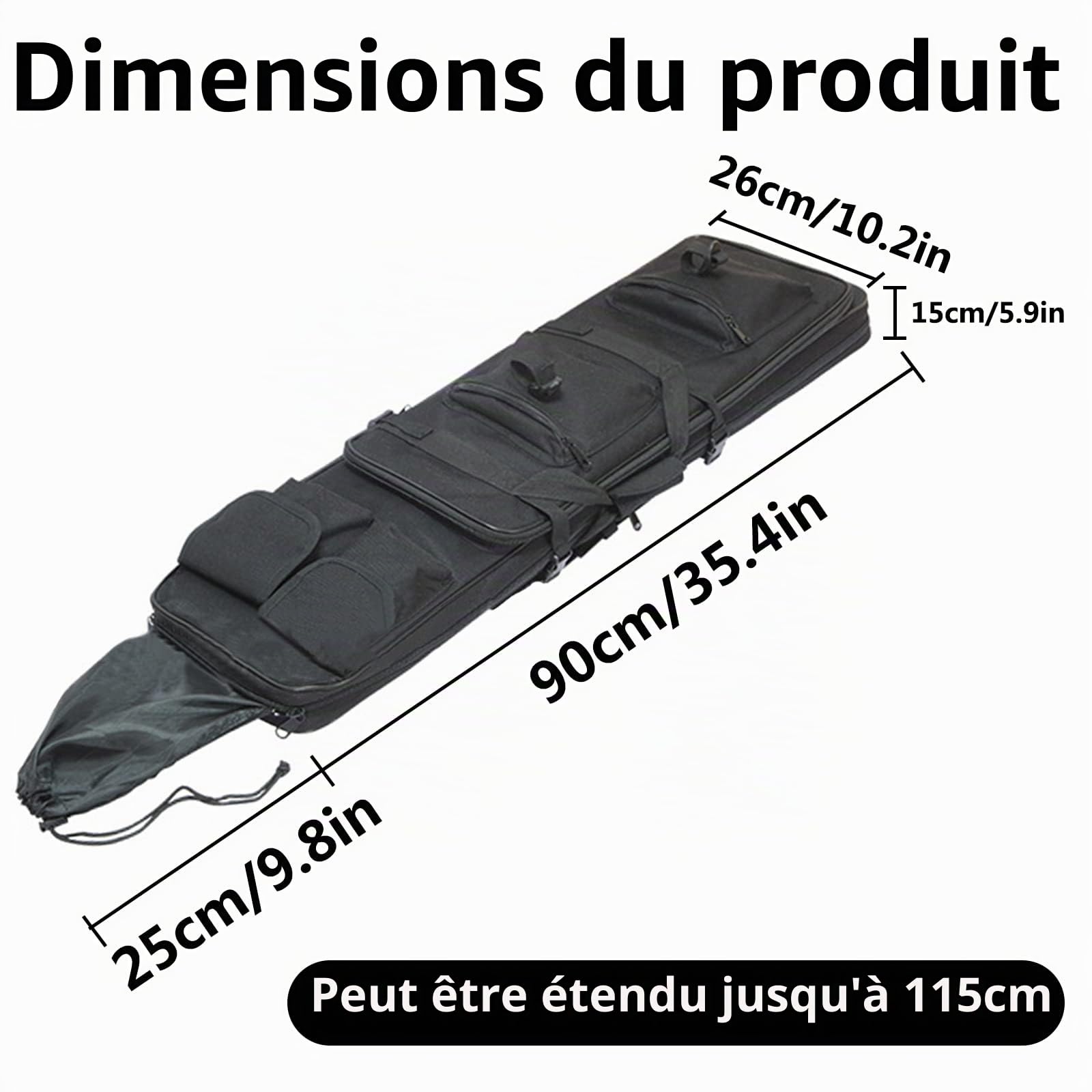 Housse de Transport Airsoft,Sac À Dos Tactique de Fusil avec Rembourée,Housse de Transport pour 2 Fusils À Air,pour ArmeLongue Protection de Réplique Airsoft
