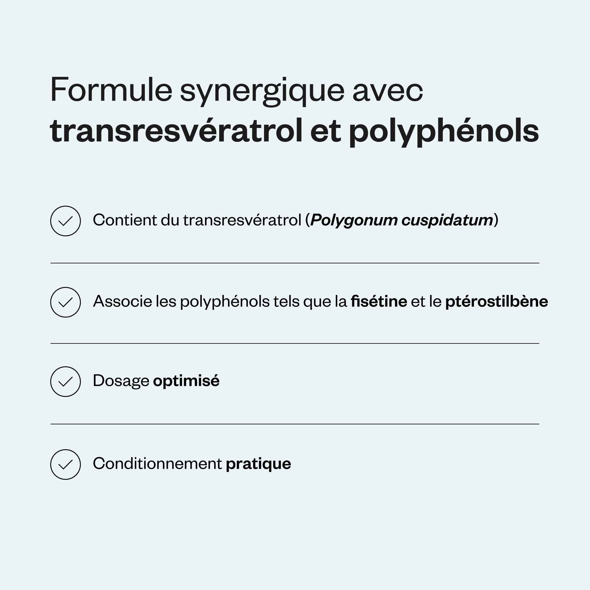 Resveratrol Synergy - Puissants Antioxydants Naturels (Fisétine, Ptérostilbène, Quercétine, Polydatine, Proanthocyanidines) - Aide à Combattre le Stress Oxydatif - Vegan - Sans Gluten - SuperSmart