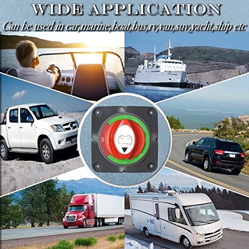 Battery Disconnect Switch Kit，12V-48V Switch With Lugs For Boat Marine Rv Atv Utv Vehicles, Automotive Replacement Battery Cut Off Switch(1-2-Both-Off) #TOP3