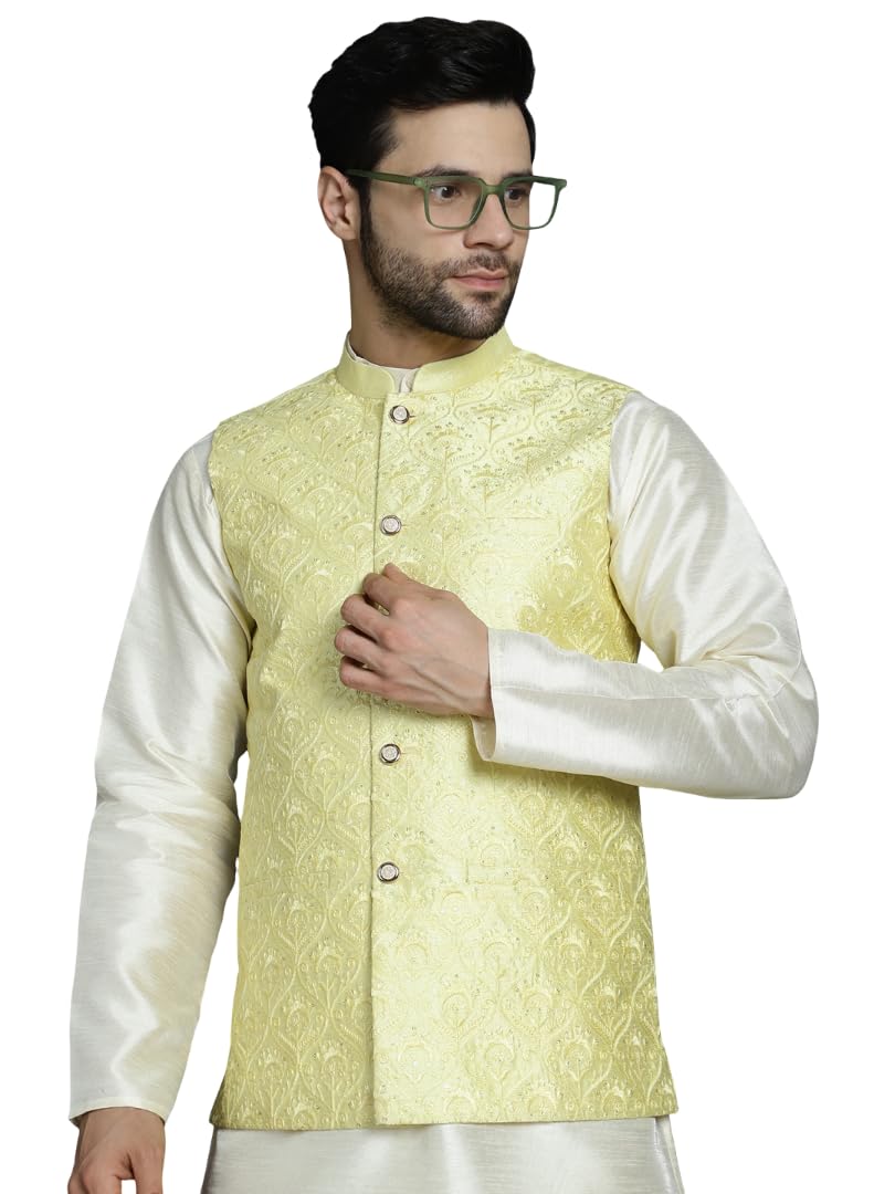 jompers Men's Sequins and Embroidred Nehru Jacket-picture-13