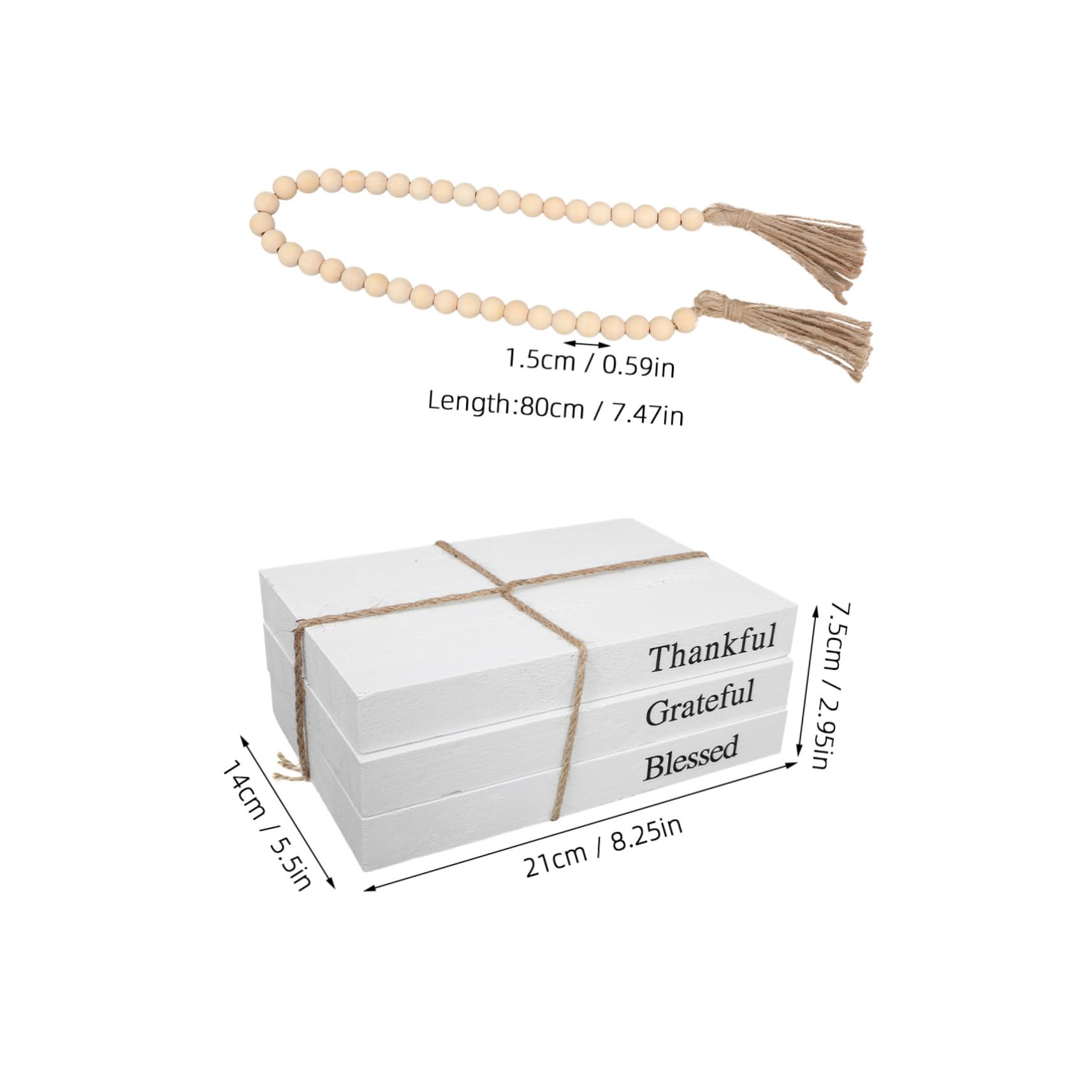 Cabilock Realistic Wooden Book Decorations for Fall Thanksgiving Table Decorations Beaded Garland Book Props