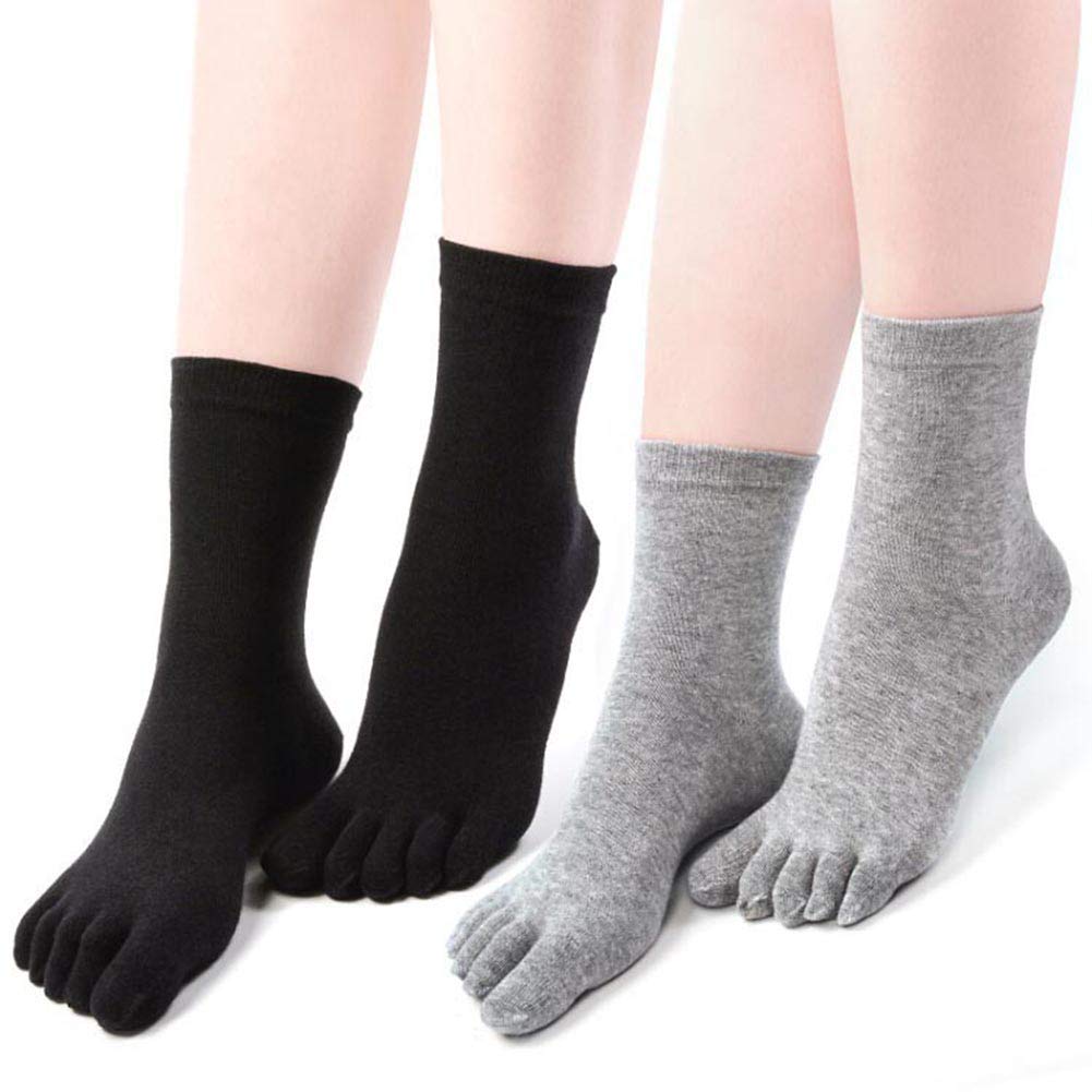HONOW Women's Low Cut Toe Socks Ankle Cotton Running Socks(Pack of 5/6)