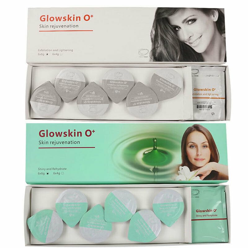 Oxygen Facial Machine Kit Capsules Gel Antiaging Skin Rejuvenation, Hydro Dermabrasion Facial Special Facial Cleaning Liquid GLOWSKIN 0+(Combination )