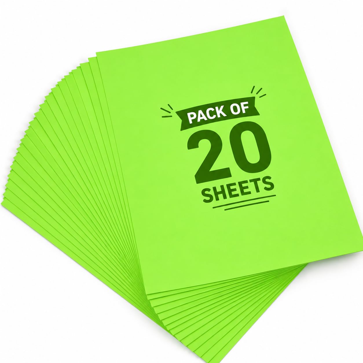 A4 Fluorescent Green Paper | A4 Size | 85 GSM | 20 Sheets | Art & Craft Paper for School Projects, DIY Crafts, Charts, Posters, Decorations-image-2