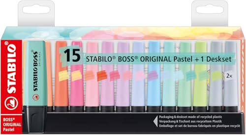 Miniatura 2 de STABILO - marcador - BOSS ORIGINAL Pastel | set de mesa de 15