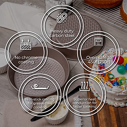 Kitchenatics Nonstick Bakeware Set, 12-Pc Heavy Duty Professional Kitchen Baking Pan Set Cookie Sheet Set, Cooking Baking Set, Baking Pans, Carbon Steel Bakeware Set, Oven Pan Set - Champagne Gold #TOP4