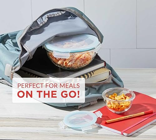 Miniatura 7 de EatNeat Paquete de 5 recipientes de vidrio para almacenamiento de alimentos con tapas herméticas de bloqueo a presión para mantener los alimentos