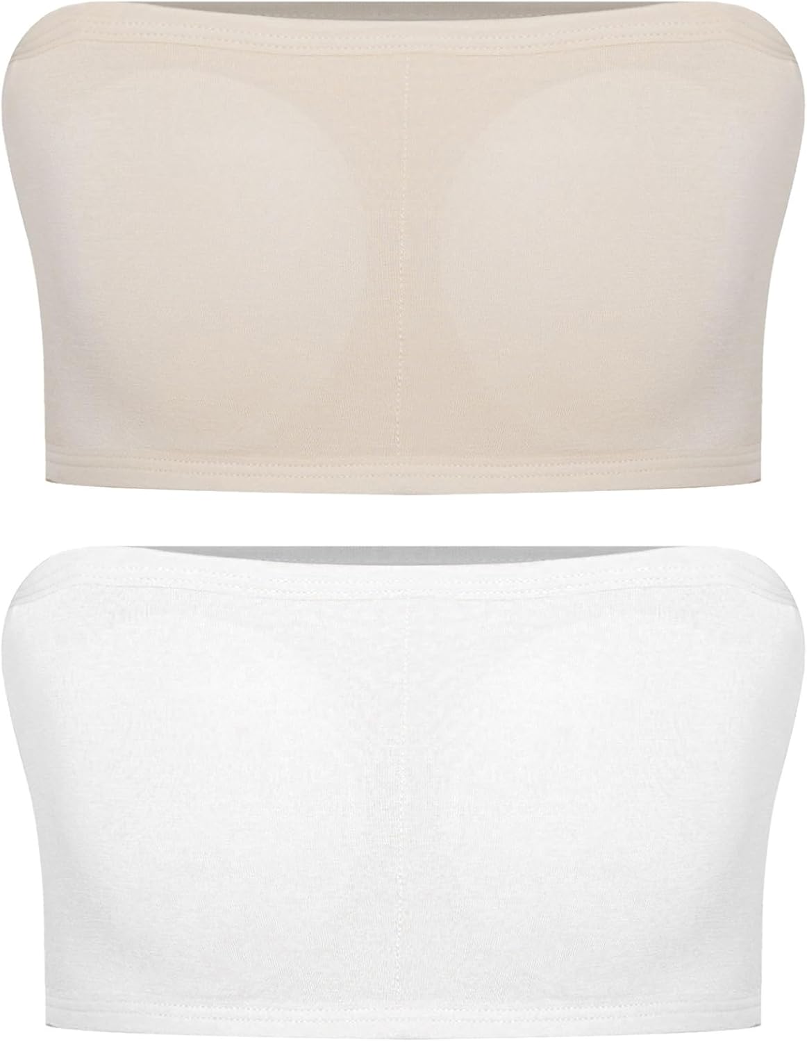 Girls 2Pack Strapless Bandeau Bra Seamless Girls Training Bras for Teens Sports Tube Top Bralette