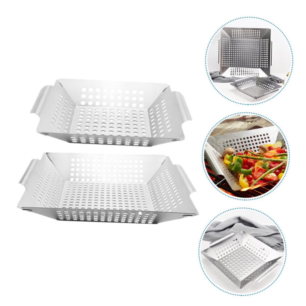 POPETPOP 2pezzi Grigliata Inossidabile Per Bbq Multifunzionali Per Grigliate All e Picnic