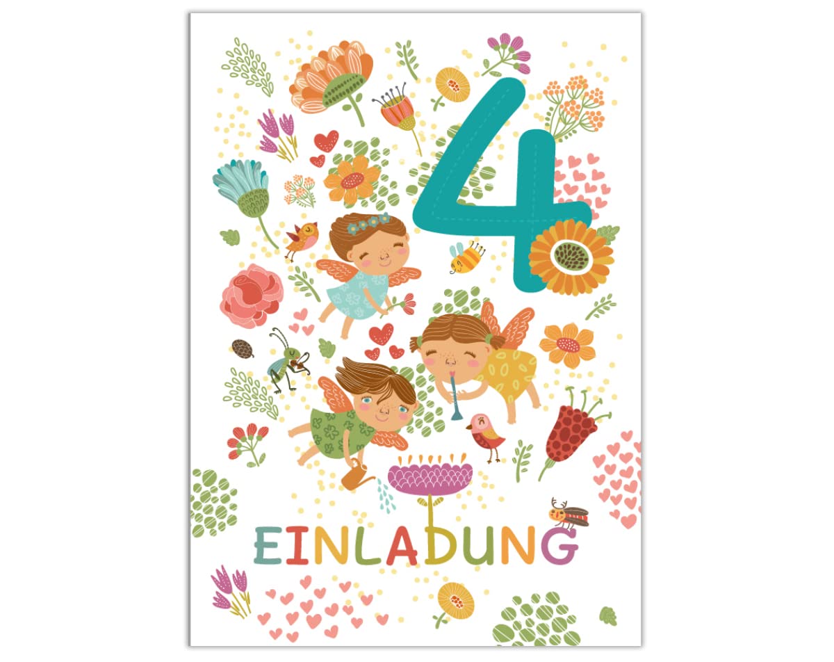 Lot De 20 Cartes D'Invitation Pour 4Ème Anniversaire Motif Animaux De