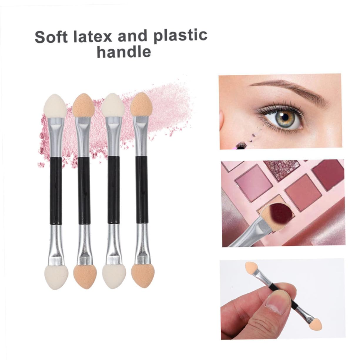 Didiseaon 30pcs Assorted Makeup Eyeshadow Brushes Double-sided Latex Applicators Perfect for Beginners to