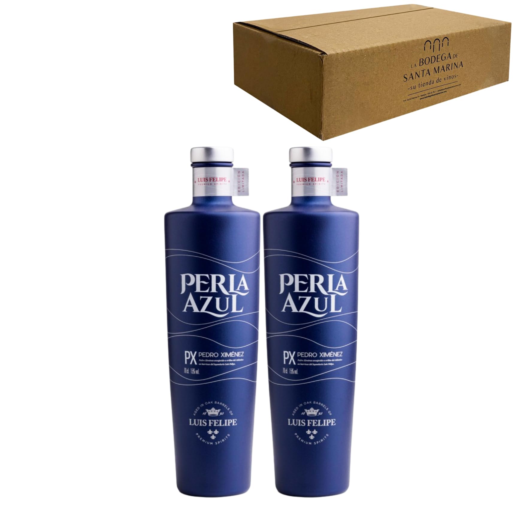 Perla Azul PX Luis Felipe - Celebra los momentos especiales con el licor perfecto Pack 2-70cl