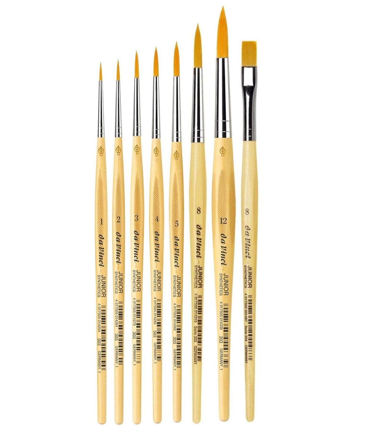 Davinci GH303 Junior Synthetics Pinceau de Peinture Rond Série 303, NO.1, 2, 3, 4, 5, 8, 12 et Série 304 NO.8