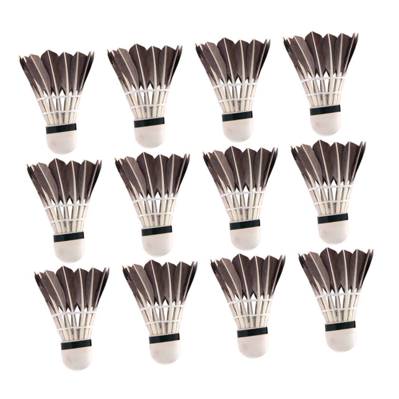 GOOHOCHY 12Pcs High Stability and Durable Badminton Shuttlecocks for Indoor and Outdoor Training and Recreation Black