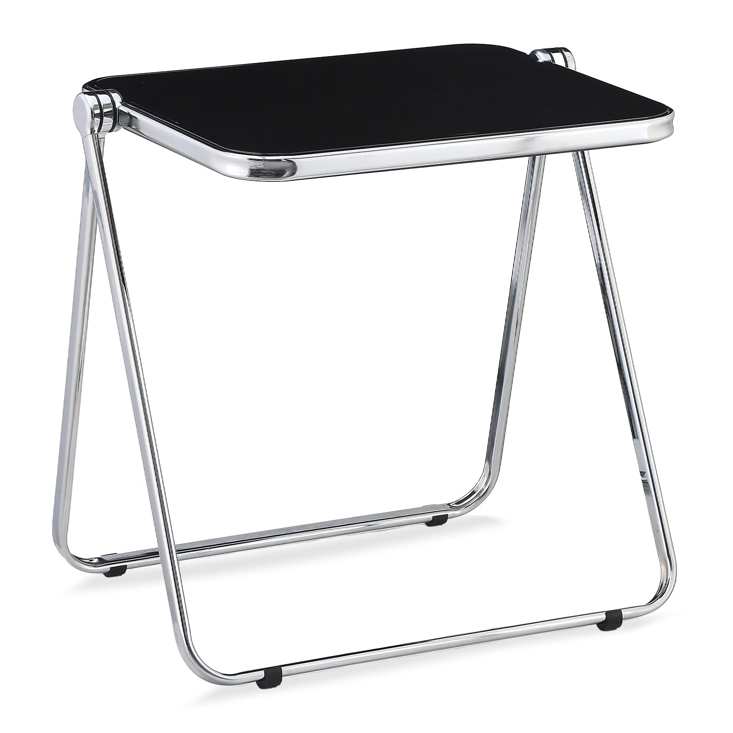 KAIHAOWIN Folding TV Tray Table- Acrylic Foldable Desk No Assembly Required Tiny Desk for Home Office Side Table Small Computer Desk for Small Spaces-Black