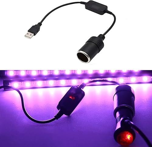 Adaptador USB para encendedor de cigarrillos de automóvil, 11.4 pies, de plástico, impermeable, de 5 V a 12 V, conexión de grabadora de conducción disponible en Yaxa Peru