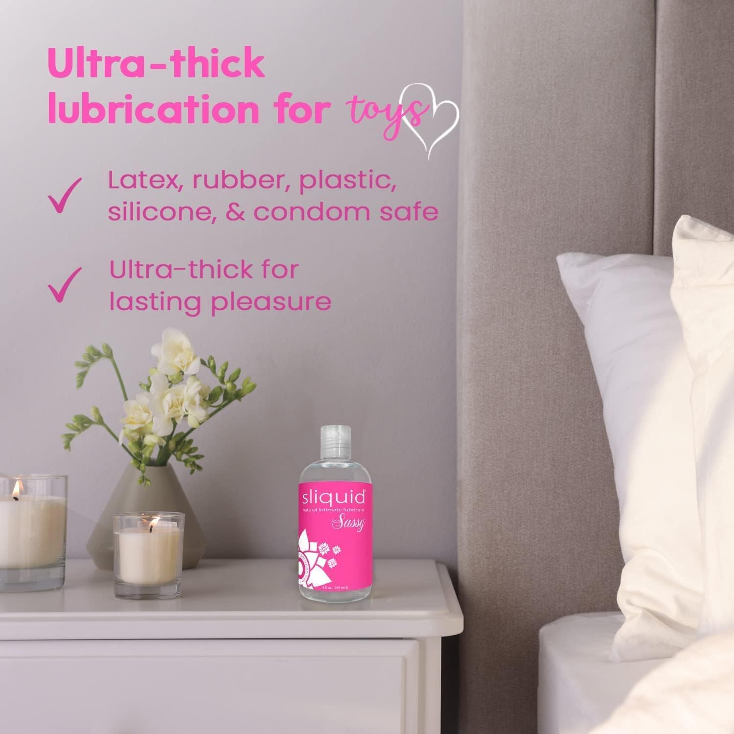 Sliquid H2O + Sassy Variety 2-Pack – Water-Based Lube for Women, Men & Couples, Personal Lubricant Set, Non-Staining, Unscented, Unflavored, 8.5 Oz Ea