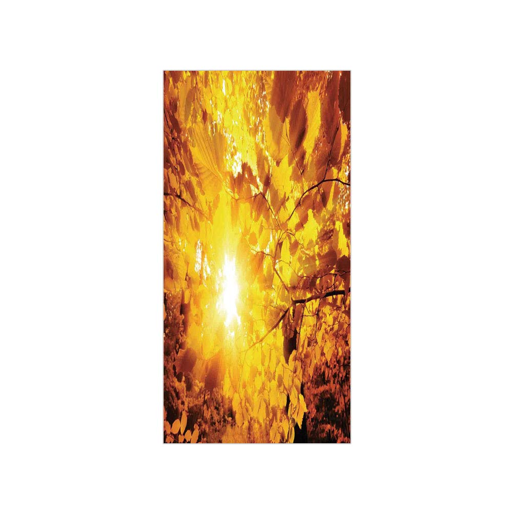 3D Decorative Film Privacy Window Film No Glue,Farm House Decor,Sun Through The Gold Leaves of Beech
