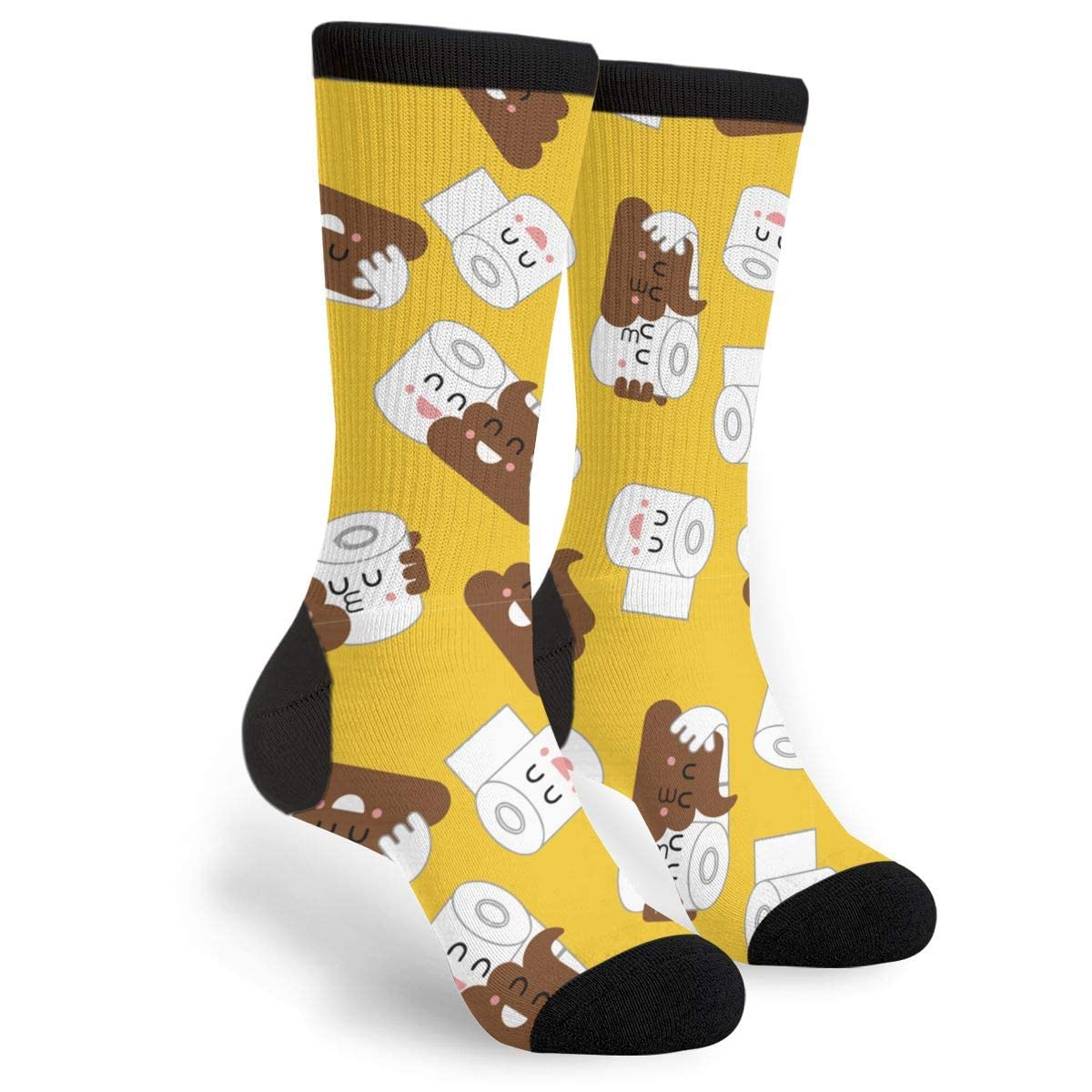 934 Men's Socks 263 Novelty ’S Socks Poop And Toilet Paper Running Socks Warmer Sports Socks Unisex For Runing Walking 40Cm