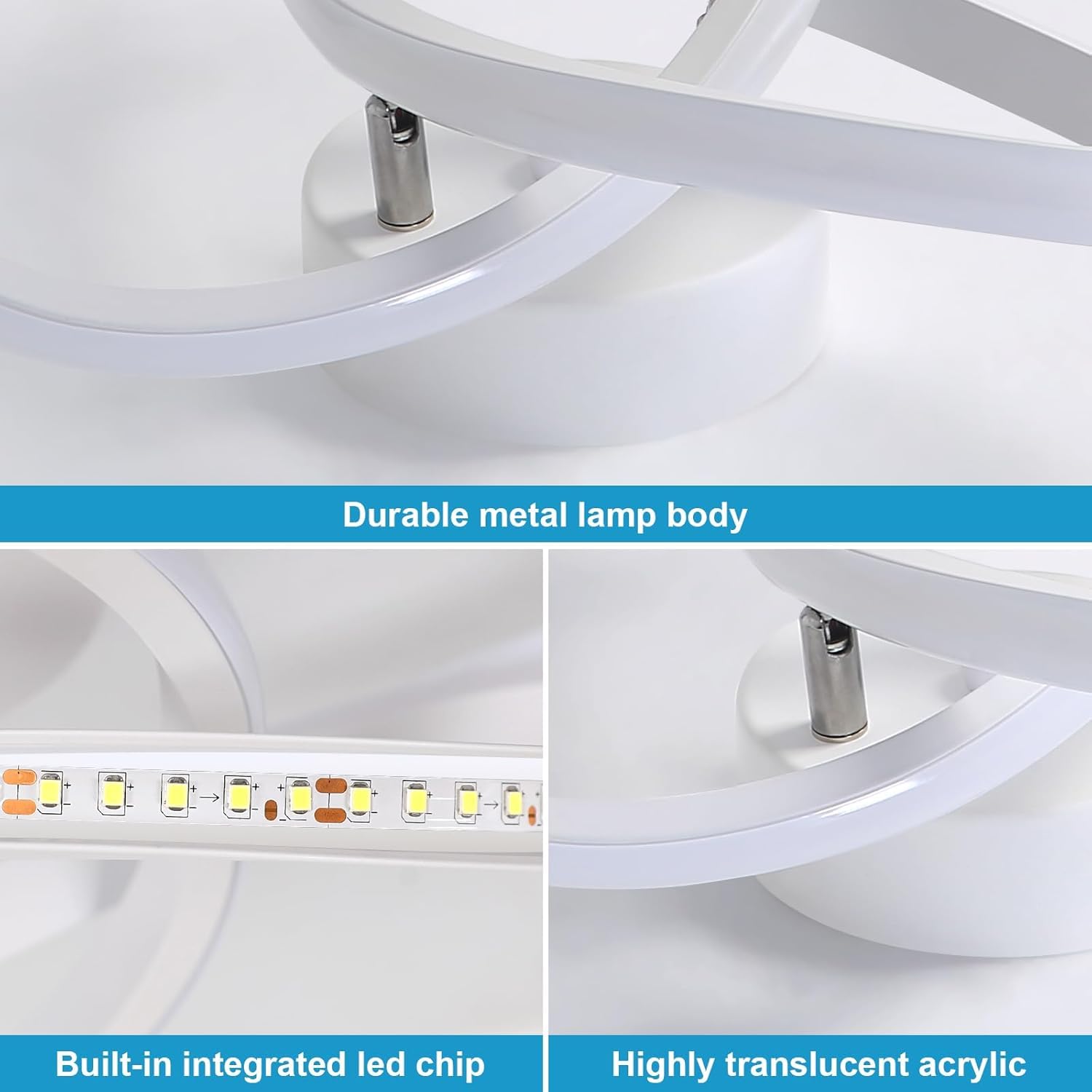 Comely Moderna Lámpara de Techo LED, 22W Plafón LED Techo Blanca Moderno, Diseño Forma de Flor Luz de Techo para Dormitorio Cocina Sala de Estar Pasillo Comedor Balcón