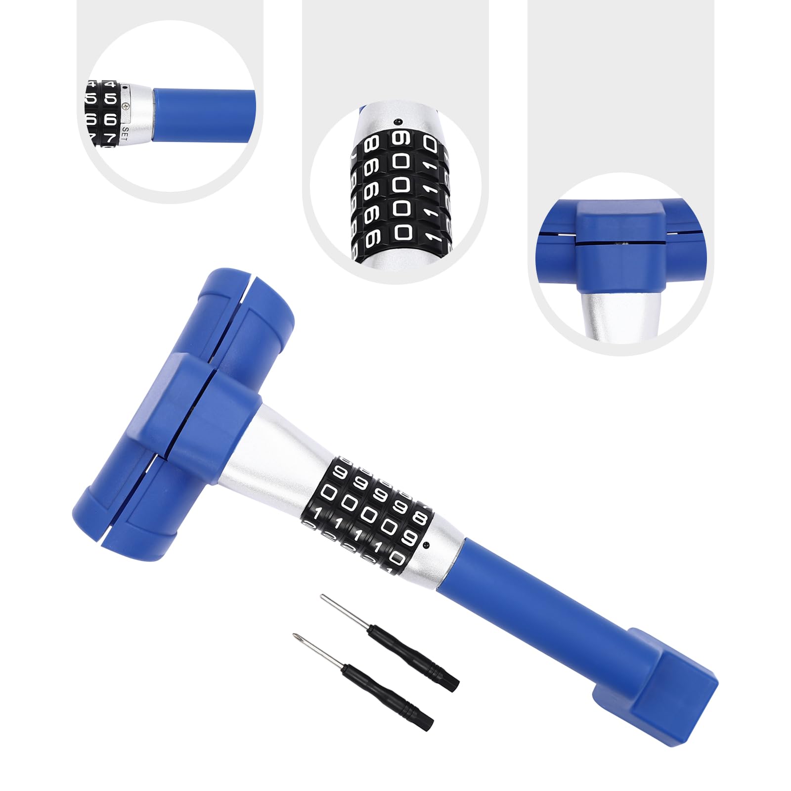 Serrure Volant PéDale Voiture Antivol Verrouillage Outils SéCurité Bloque Barre Auto Bloc Code Combinaison Acier Universel Protection VéHicule Campingcar Camions Fourgonnettes Suv