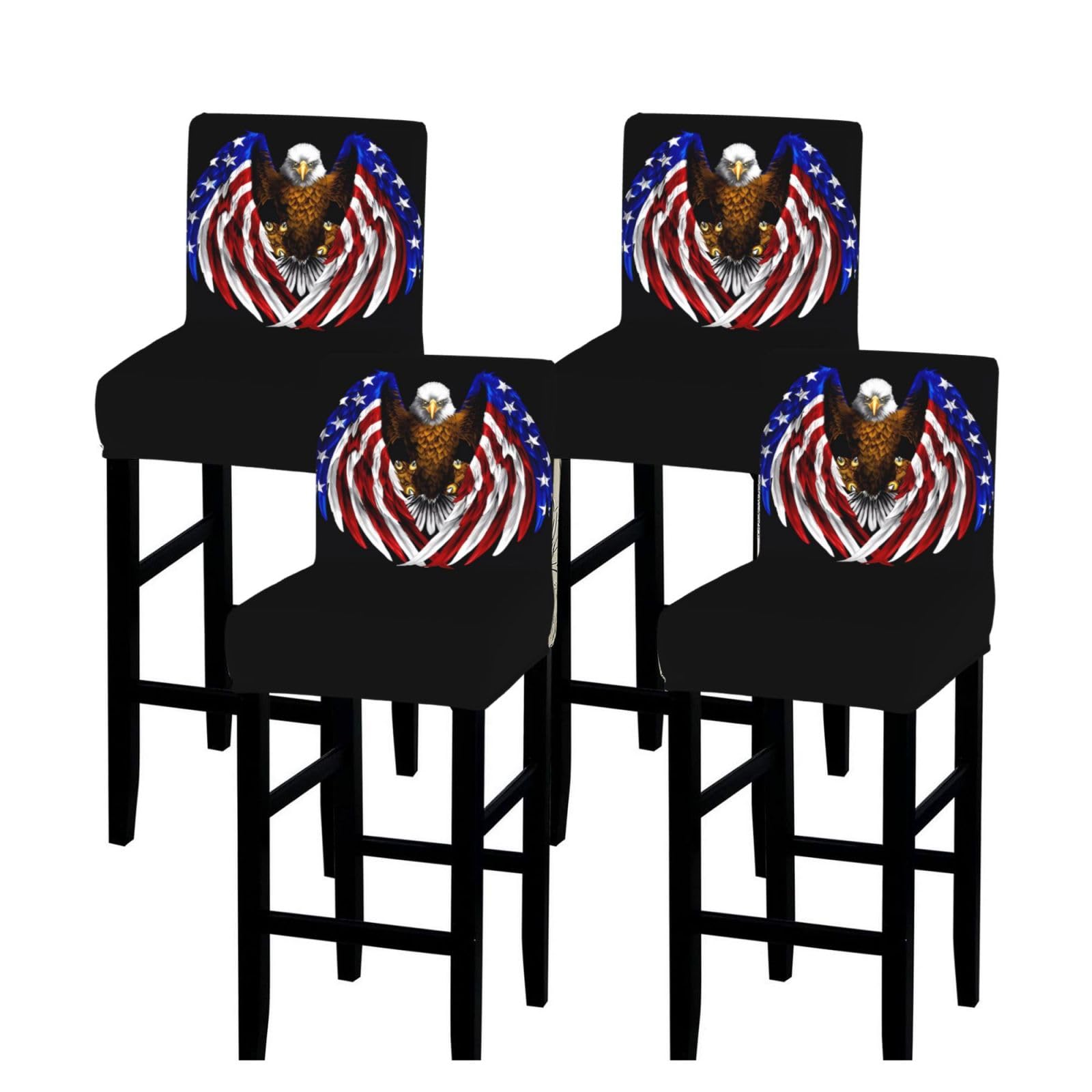 SXZVVBN USA Flag Patriotic Eagle Stretch Bar Stool Covers Dining Seat