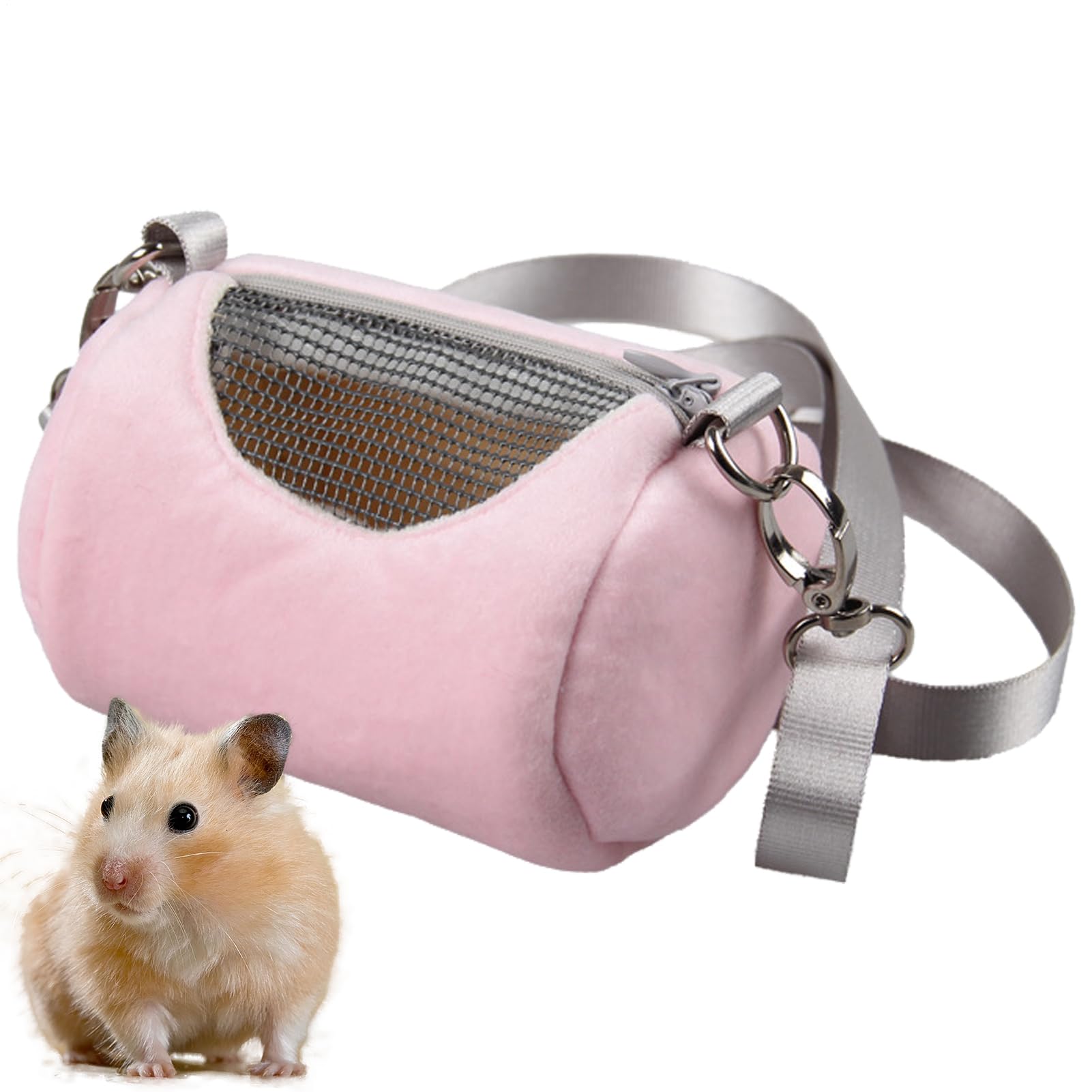 Zaino di peluche caldo per criceti – Trasportino con finestra in rete, borsa da viaggio per piccoli animali | Trasportino con finestra in rete per conigli, uccelli, lucertole, porcellini d'