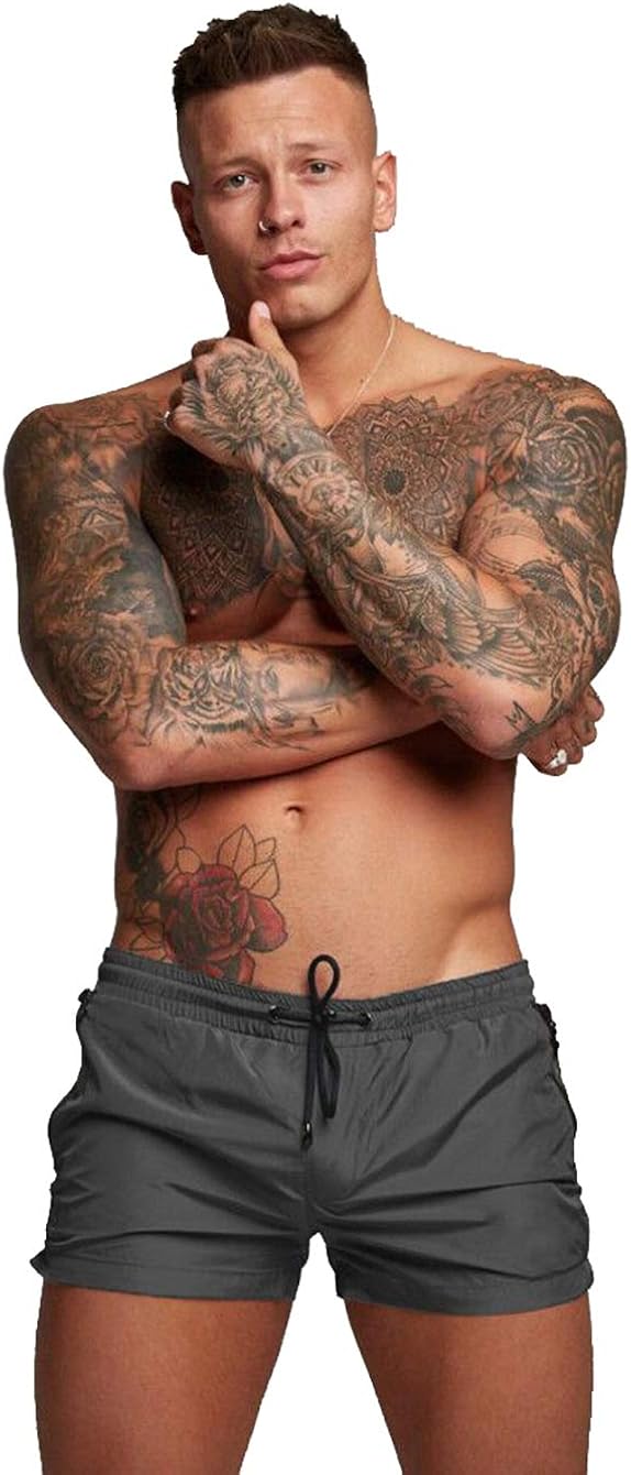 TONLEN - Bañador para hombre con bolsillos con cremallera